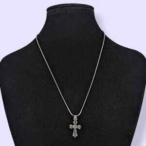 (2/$20) Snake Chain Cross Pendant Necklace